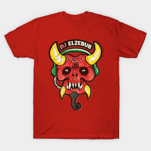 DJ Elzebub T-Shirt by Straight Chilling Podcast